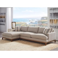 2-Piece Sectional Sofa with Brass Base & LAF Chaise Lounge
