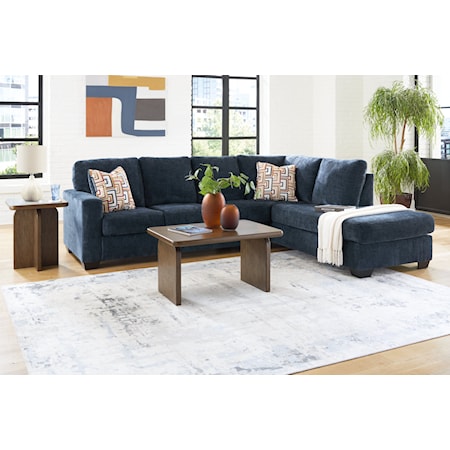 2-Piece Sectional, Table Set And Lamp