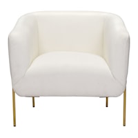 Micaela Arm Chair Ivory & Gold