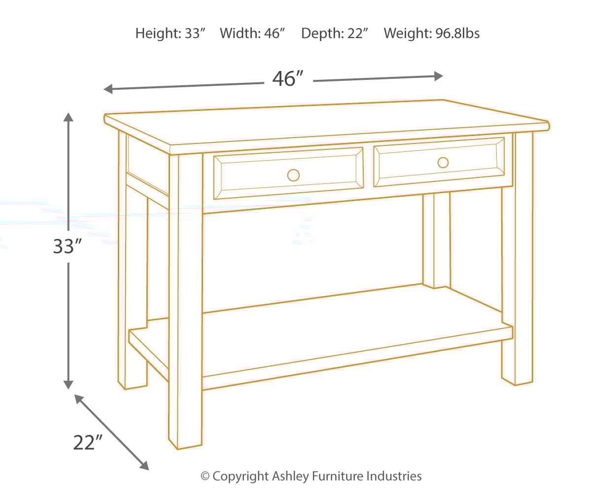 Signature Design by Ashley Tyler Creek Sofa Table