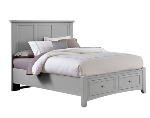 Transitional Full Mansion Bed with Storage Footboard