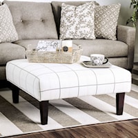 Contemporary Ottoman with Lined Pattern