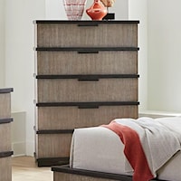 Gray and Black 5-Drawer Chest