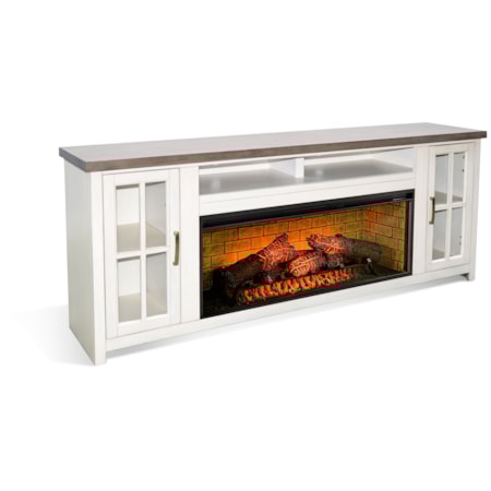 76" Media Console with Electric Fireplace
