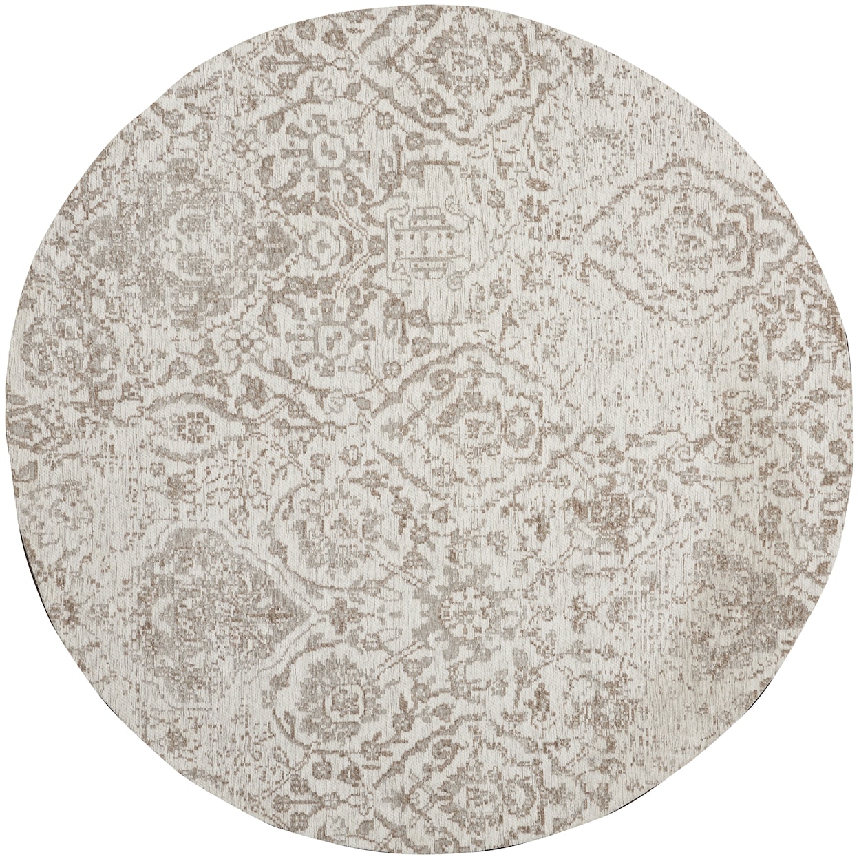 Nourison Damask 4' Round  Rug