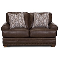 Traditional Stationary Loveseat with Nail-head Trim