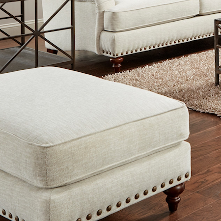 Katherine Transitional Accent Ottoman with Nailhead Trim
