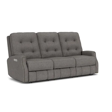 Button Tufted Power Reclining Sofa with Power Headrests and USB Ports