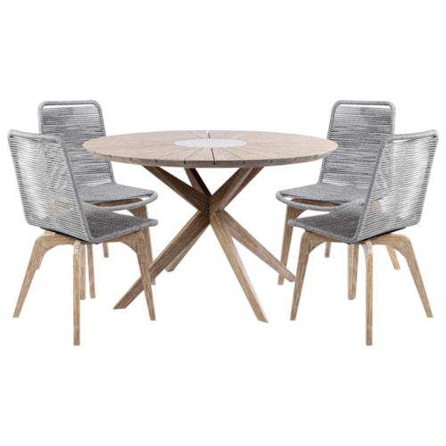 Contemporary 5-Piece Outdoor Dining Set