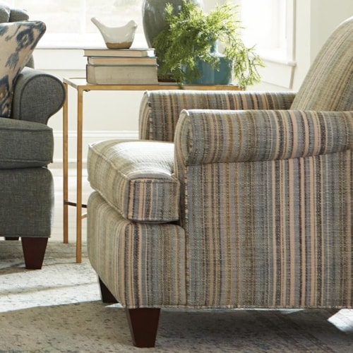 Transitional Accent Chair with Rolled Armrests