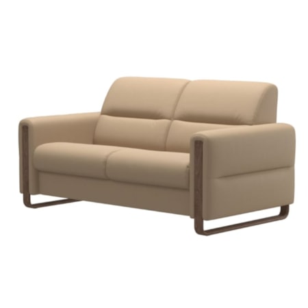 2-Seater Loveseat with Wood Arm