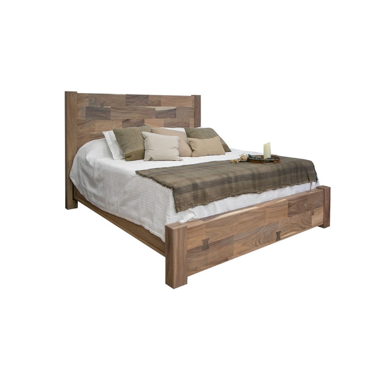 International Furniture Direct Natural Parota Queen Bed