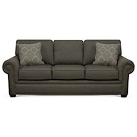 Rolled Arm Sofa with Exposed Block Legs