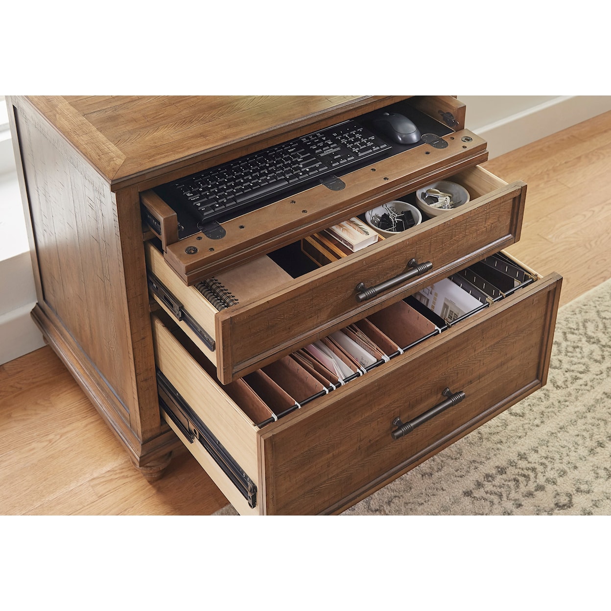 Aspenhome Hensley 2-Drawer Workstation Combo File