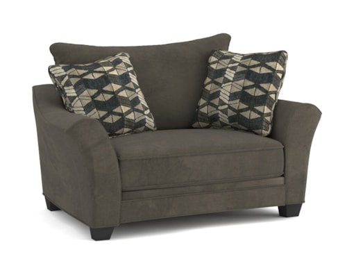 Transitional Double Chair with Accent Pillows