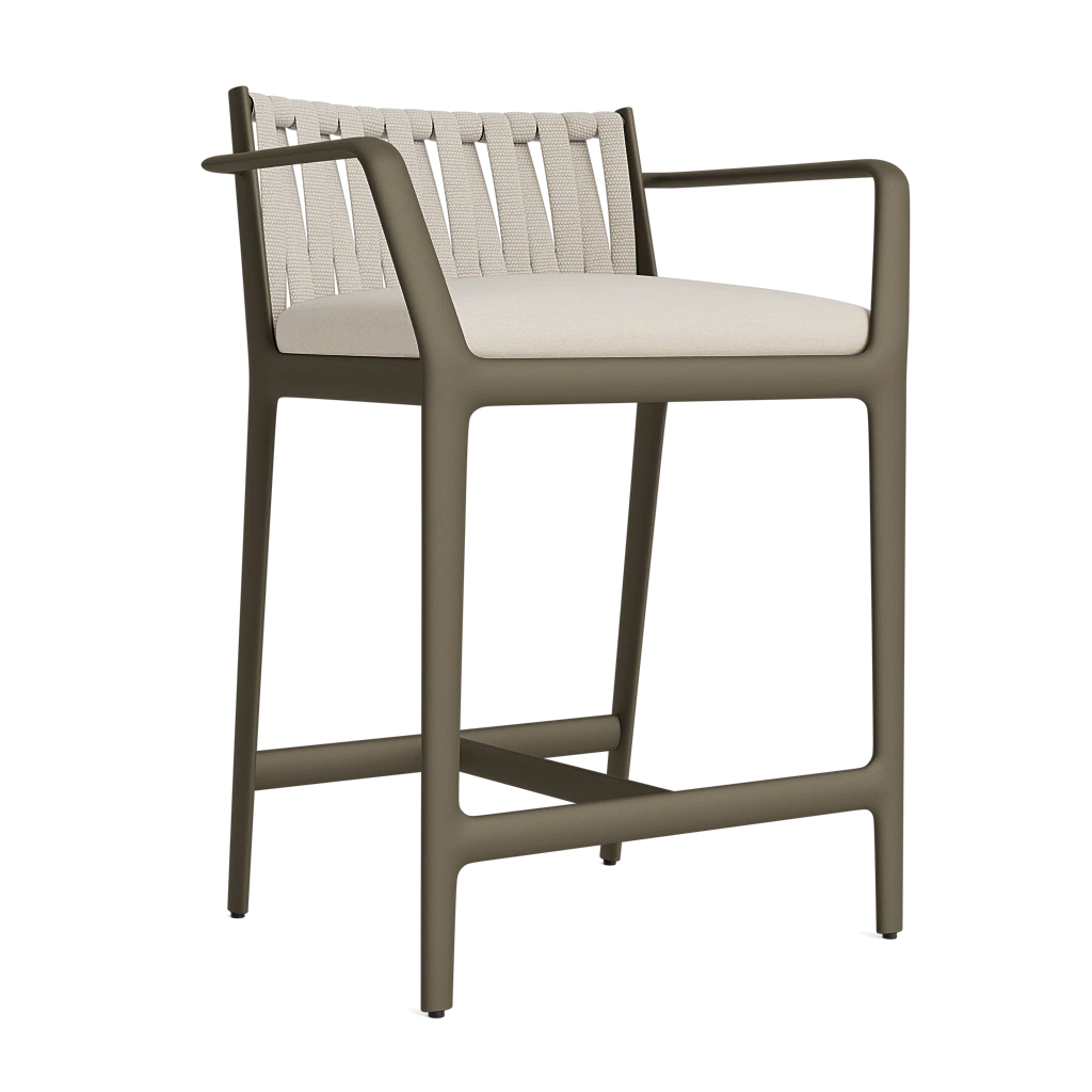 H Low-Back Rope Counter Stool w/Arms
