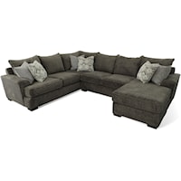 Casual Sectional Sofa with Hidden Storage