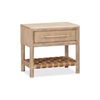 Rustic Contemporary One-Drawer Nightstand with USB Ports