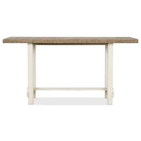 Rectangular Wooden Counter Table In Drift And Antique White