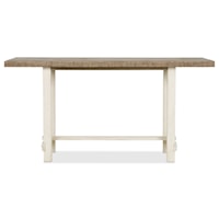 Rectangular Wooden Counter Table In Drift And Antique White