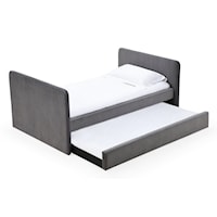 Contemporary Velvet Upholstered Twin Daybed with Trundle