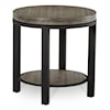 Modus International Canyon Washed Grey Solid Wood and Metal Round End Table