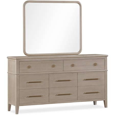 Modus International Grace Raven PNRB82 Transitional 8-Drawer Dresser, Reeds Furniture