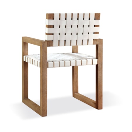 Arm Chair Woven - White/Bisque