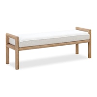 Rustic Contemporary Woven Bench with Upholstery