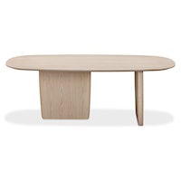 Cottage Oval Dining Table in White Sand Finish