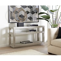 Contemporary Console with Glass Top and 2 Shelves