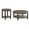 Modus International Canyon Washed Grey Solid Wood and Metal Round End Table