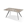 Modus International Lucia Double Ext Stone Top Metal Leg Dining Table