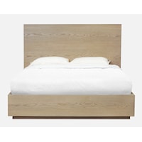 Contemporary Wood Panel Queen Platform Bed