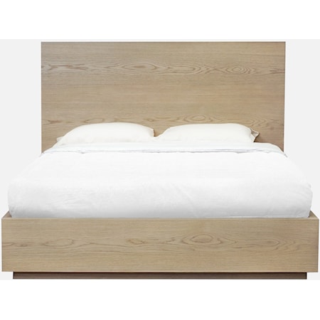 Wood Panel King Bed - Bisque