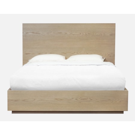 Wood Panel California King Bed - Bisque