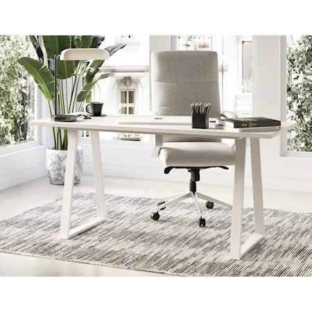 Writing Desk in Glossy White Lacquer
