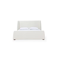 Contemporary Upholstered Wingback Platform Full Bed