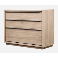 Contemporary 3-Drawer Nightstand with USB Charging Ports
