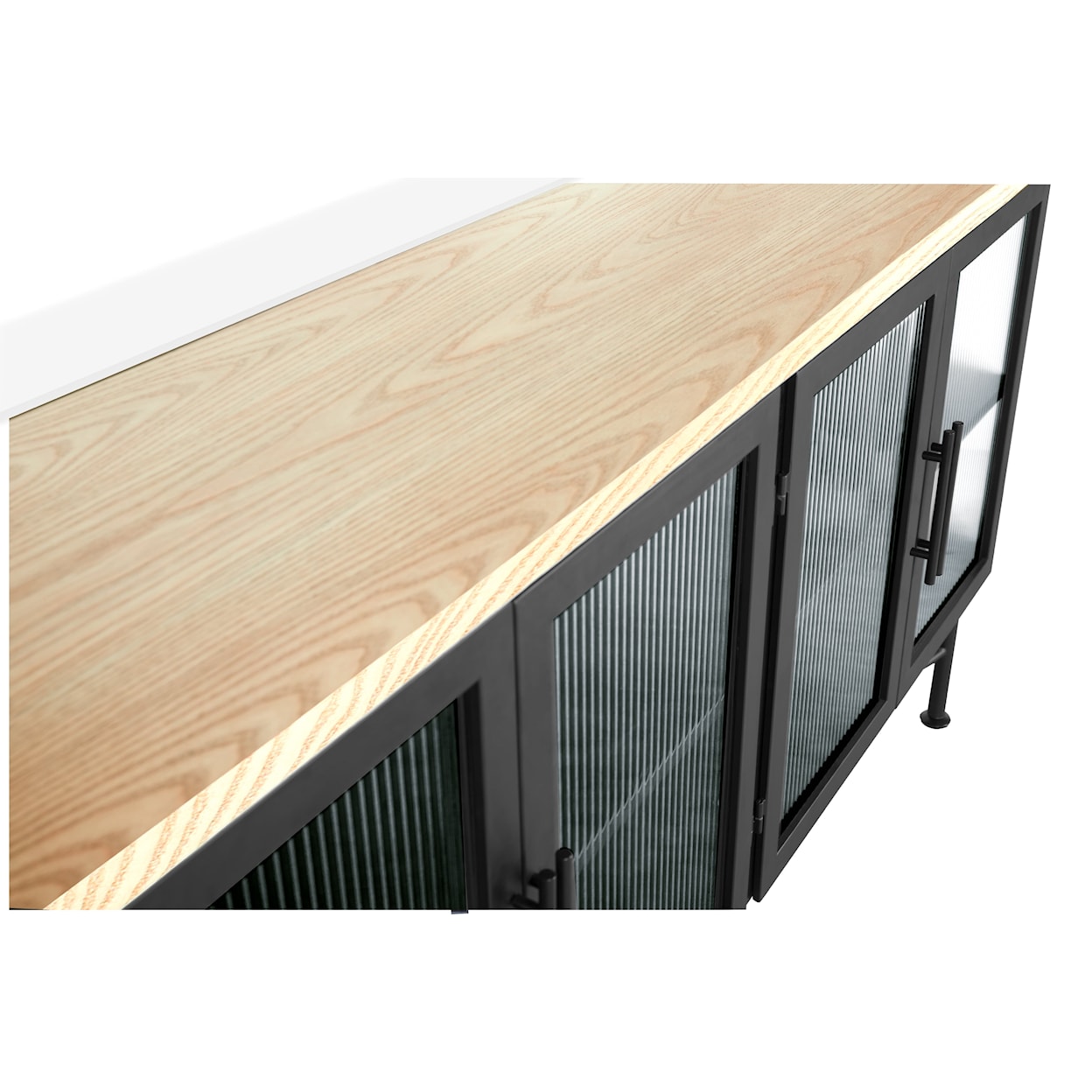 Modus International Aere Four Door Ribbed Glass Sideboard