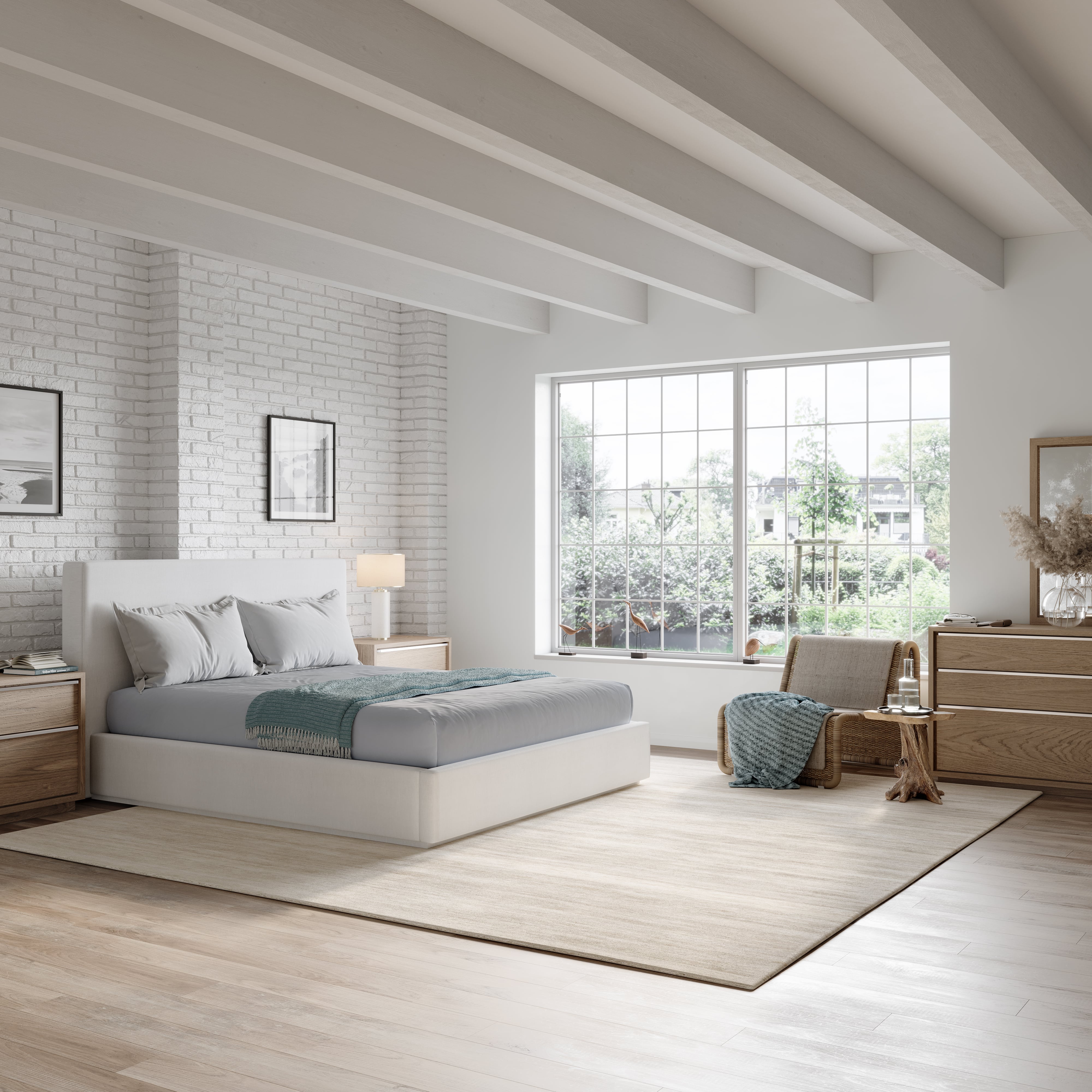 Modus Furniture One Queen Upholstered Platform Bed