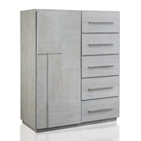 5-Drawer, 1-Door Sweater Chest in Cotton Grey