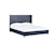 Modus International Argento King Wave-Patterned Bed in Navy Blue and Burnished Brass