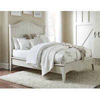 Rustic Solid Wood King Bed in White Wash Finish