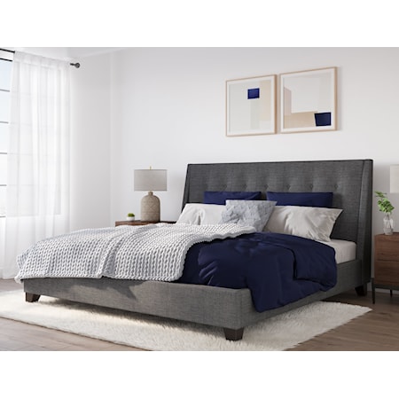 King Upholstered Platform Bed