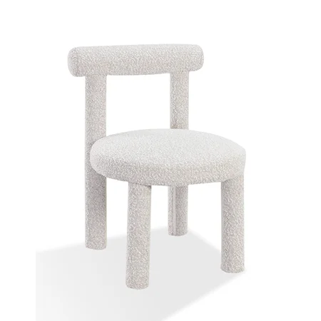 Addison Modern Dining Chair in Cotton Ball Boucle