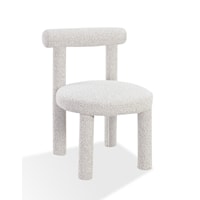 Addison Modern Dining Chair in Cotton Ball Boucle