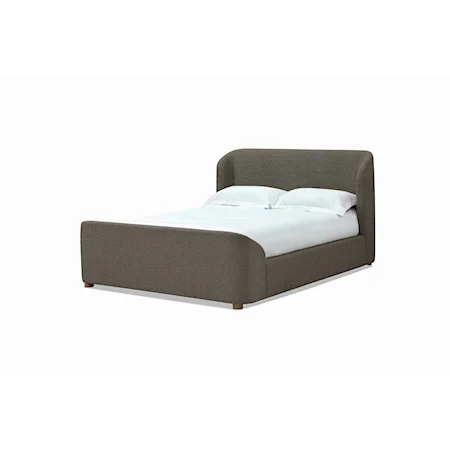 Contemporary Upholstered Platform Queen Bed