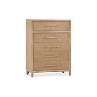 Rustic Contemporary 5-Drawer Bedroom Chest with Felt Lined Drawer