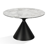 Stone Top Metal Base Round Dining Table in Grigio